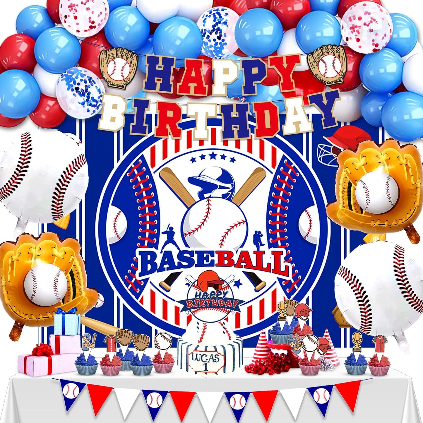 Baseball Party Decorations Pack – Complete Setup for 10-20 Kids