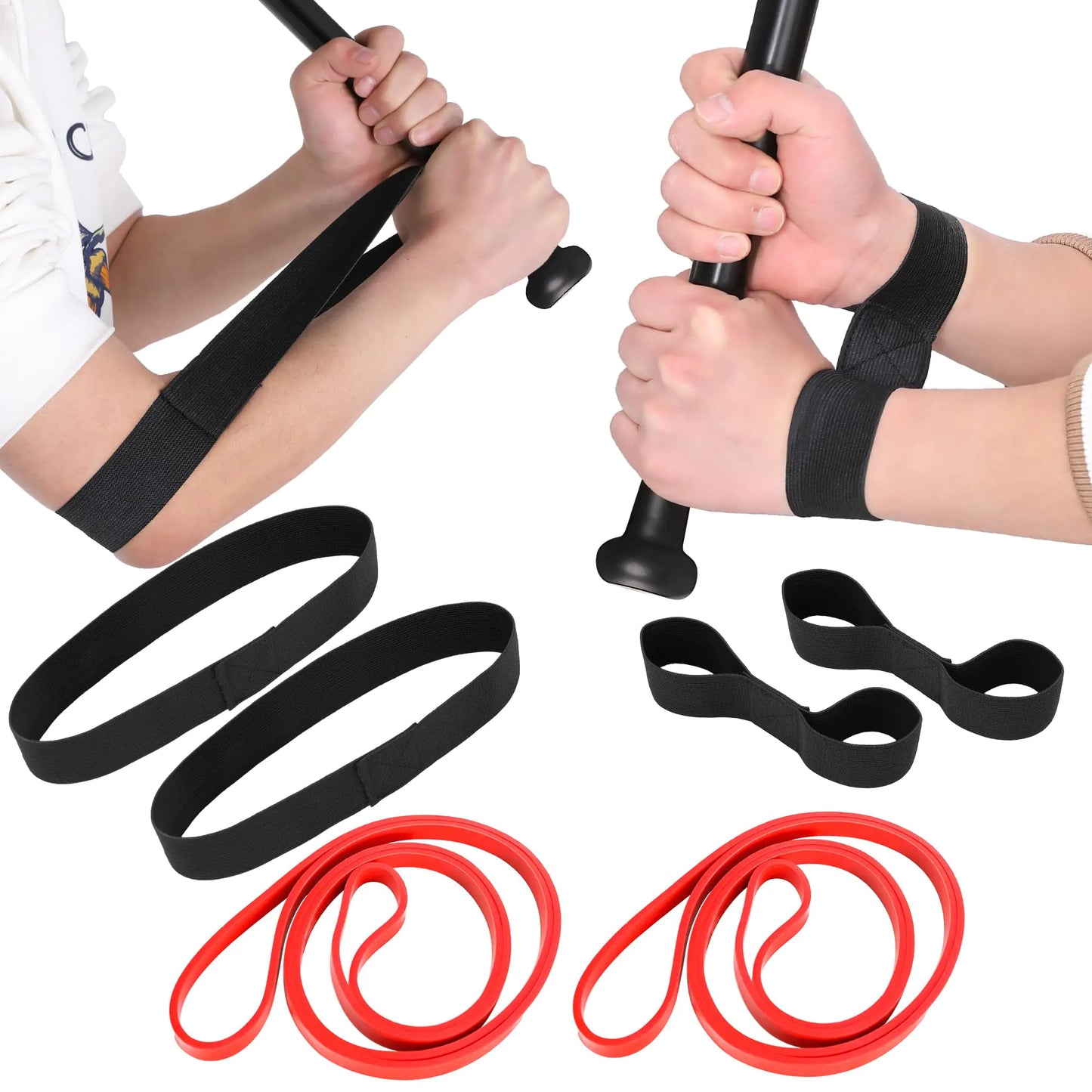 Elastic Baseball Softball Hitting Resistance Bands to Improve Batting Arm Strength