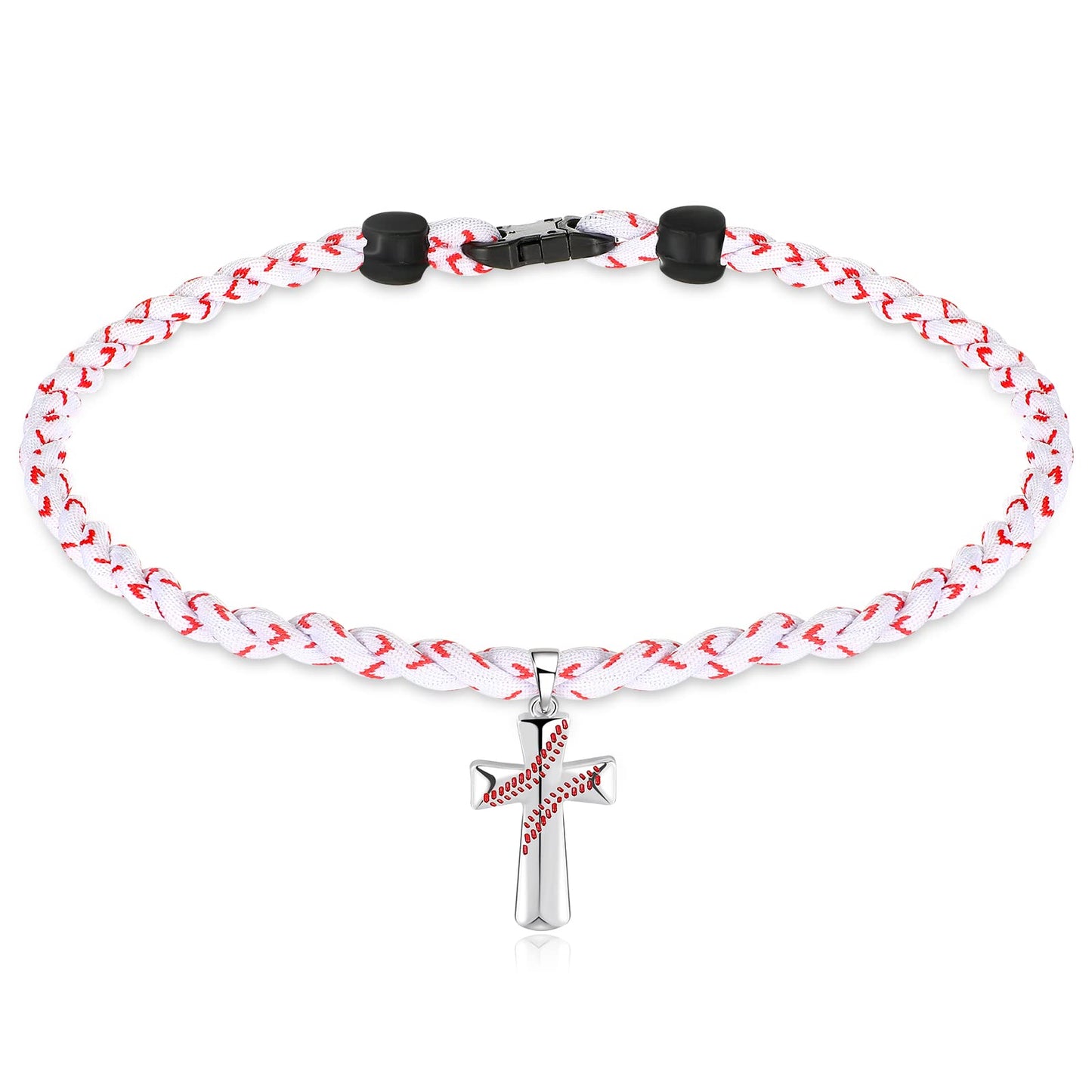 Baseball Cross Necklace – Titanium & Stainless Steel Pendant (20")