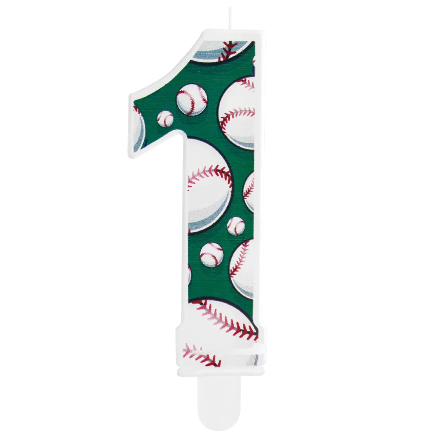 Baseball Birthday Number 1 CandlesGreen White Baseball Birthday Candles for CakeBaseball Themed Candle Cake Topper for Baseball Lover Player Decorations Anniversary Celebrations Supplies