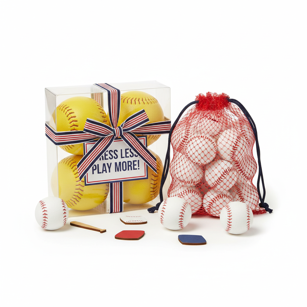James’s Baseball Stress Reducer Bundle – Foam & Mini Squeeze Stress Balls