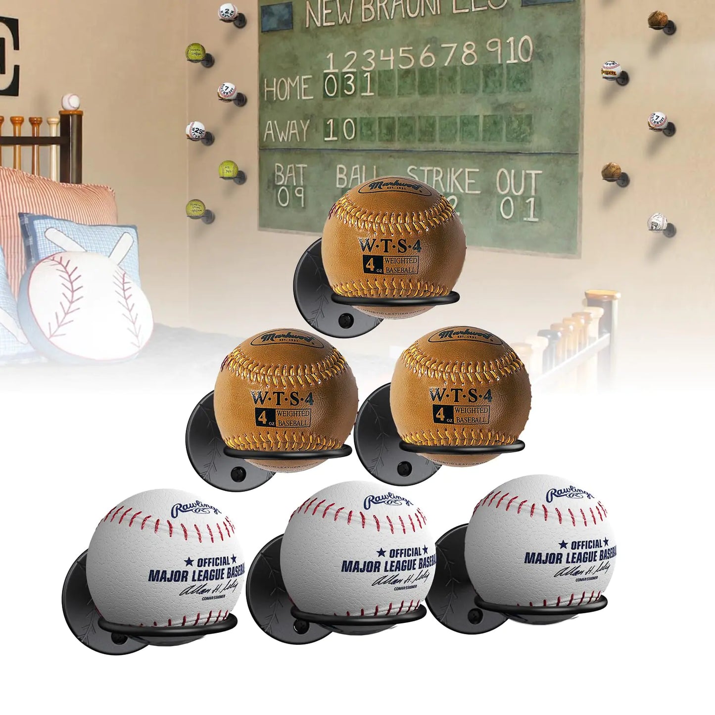 Wall Mount Baseball and Softball Holder