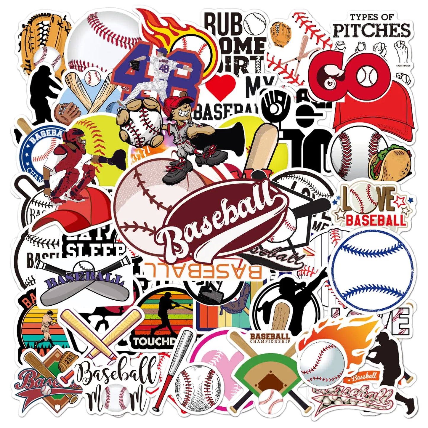 100 Piece Reusable Baseball Stickers