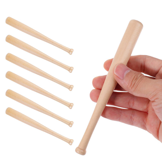 Mini Baseball Bats – 6 Pack Unfinished Wood DIY Party Favors