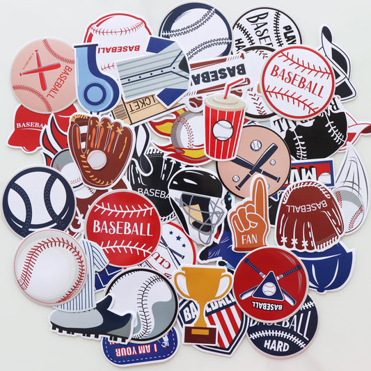 Large Baseball Stickers – 50 Pack 3-4 Inch Helmet & Party Decals