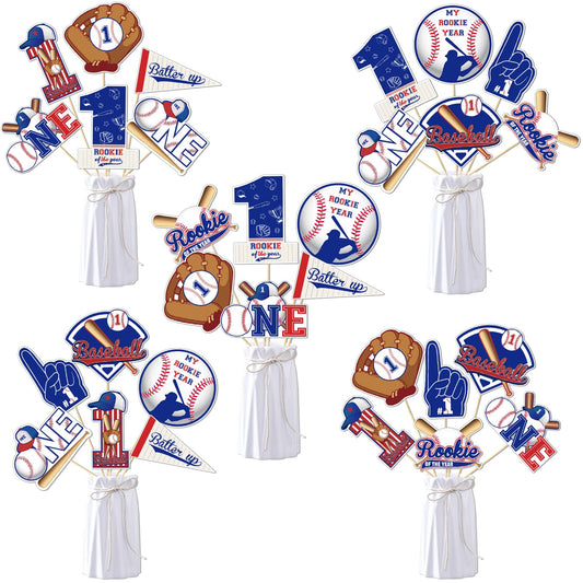 Baseball 1st Birthday Centerpiece Sticks – 30Pcs Rookie of the Year Table Toppers