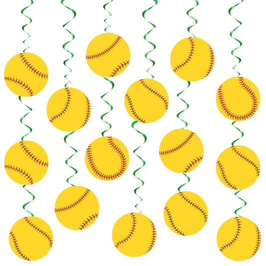 Softball Party Decoration Swirls – 30 Piece Hanging Set