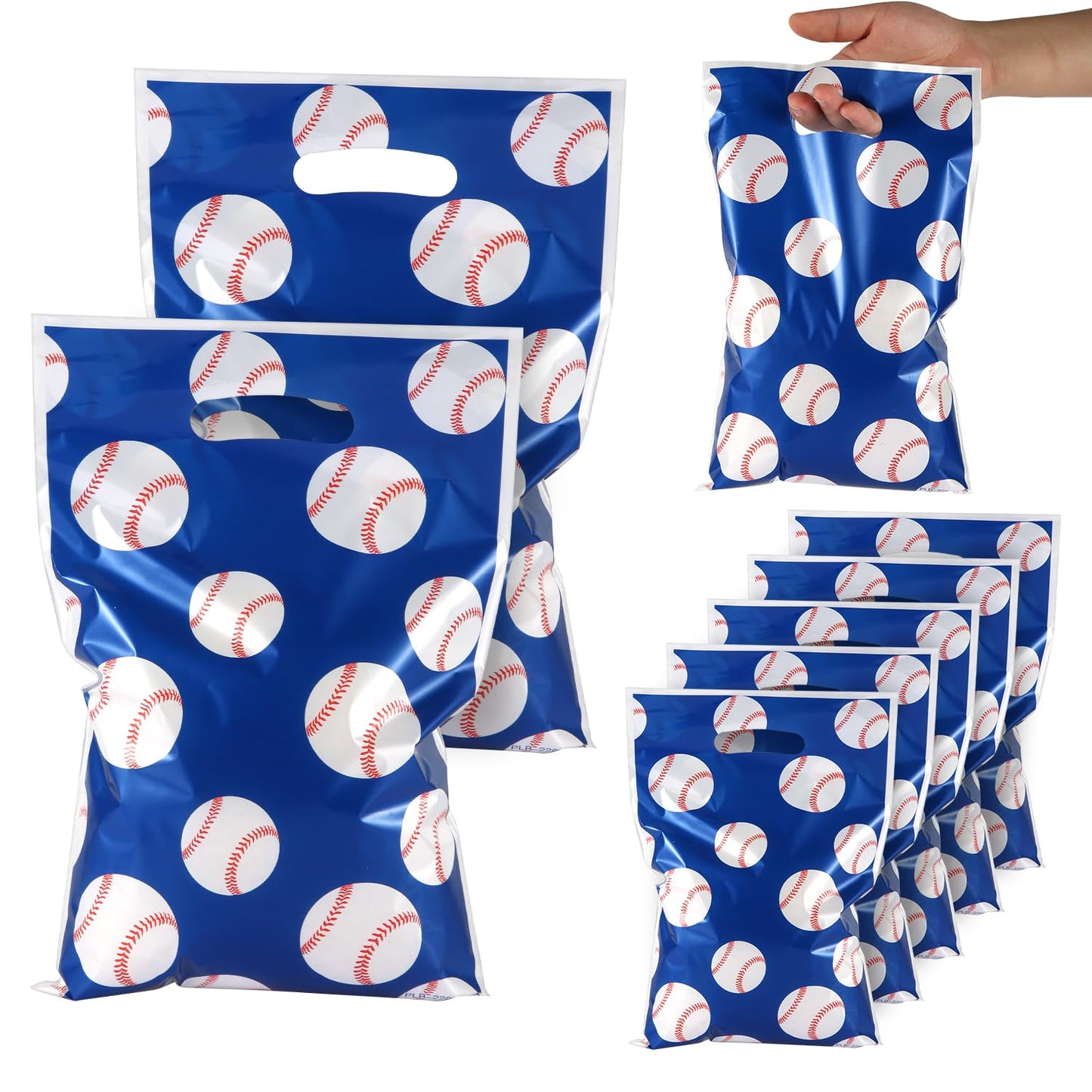 Baseball Party Favor Bags – 50 Pack Snack Bags Blue, White & Red