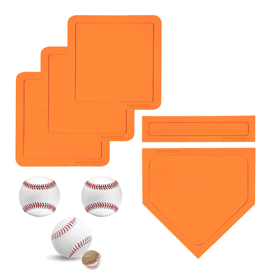 Baseball & Softball Home Plate Set with Hollow Practice Balls