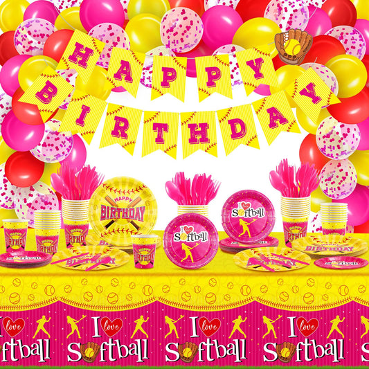 Softball Birthday Party Decorations – 115 Piece Complete Set