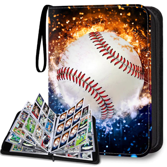 HESPLUS 900 Pockets Baseball Card Binder Baseball Trading Cards Display Case with Baseball Card Sleeves Card Holder Protectors Set for Baseball Cards Sports Cards Game Cards Collector Album