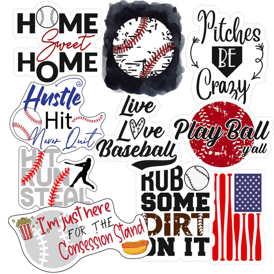 Baseball Stickers for Kids - Waterproof Vinyl Sticker Pack
