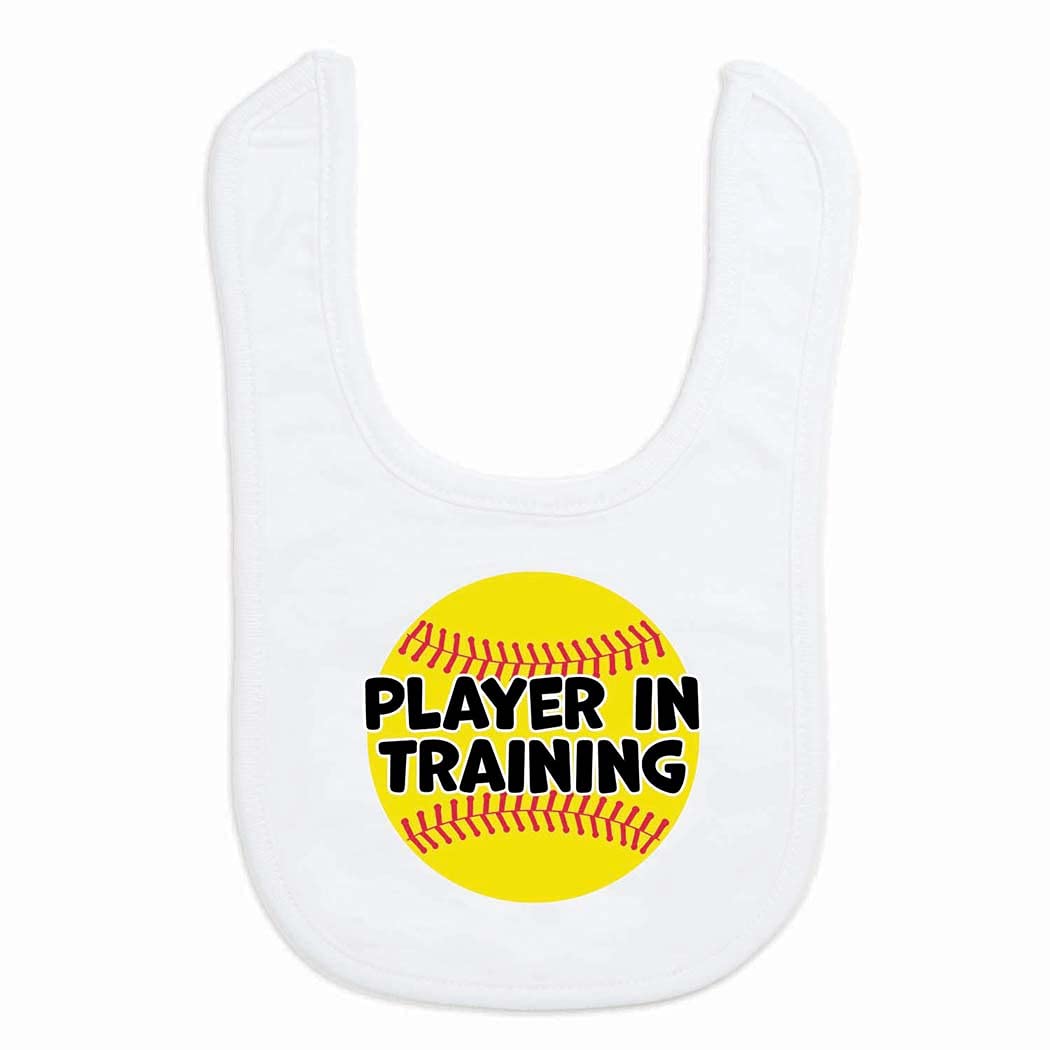 Softball Baby Bib – Soft Microfiber Infant Bib for Softball Fans