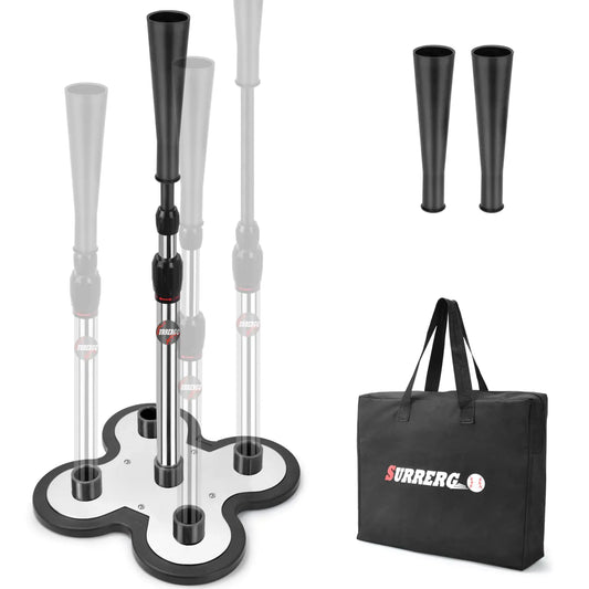 Surrergo 5 Position Heavy Duty Baseball and Softball Portable Mirror Baseball Tee.10lb Heavy Weight Base. Professional Hitting Tee for Baseball/Softball. Easy Height Adjustment (26"-43")