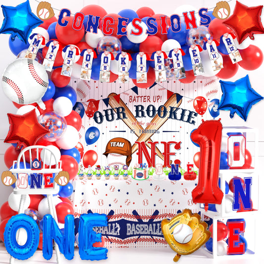 Baseball 1st Birthday Party Decorations – Rookie of the Year Complete Set