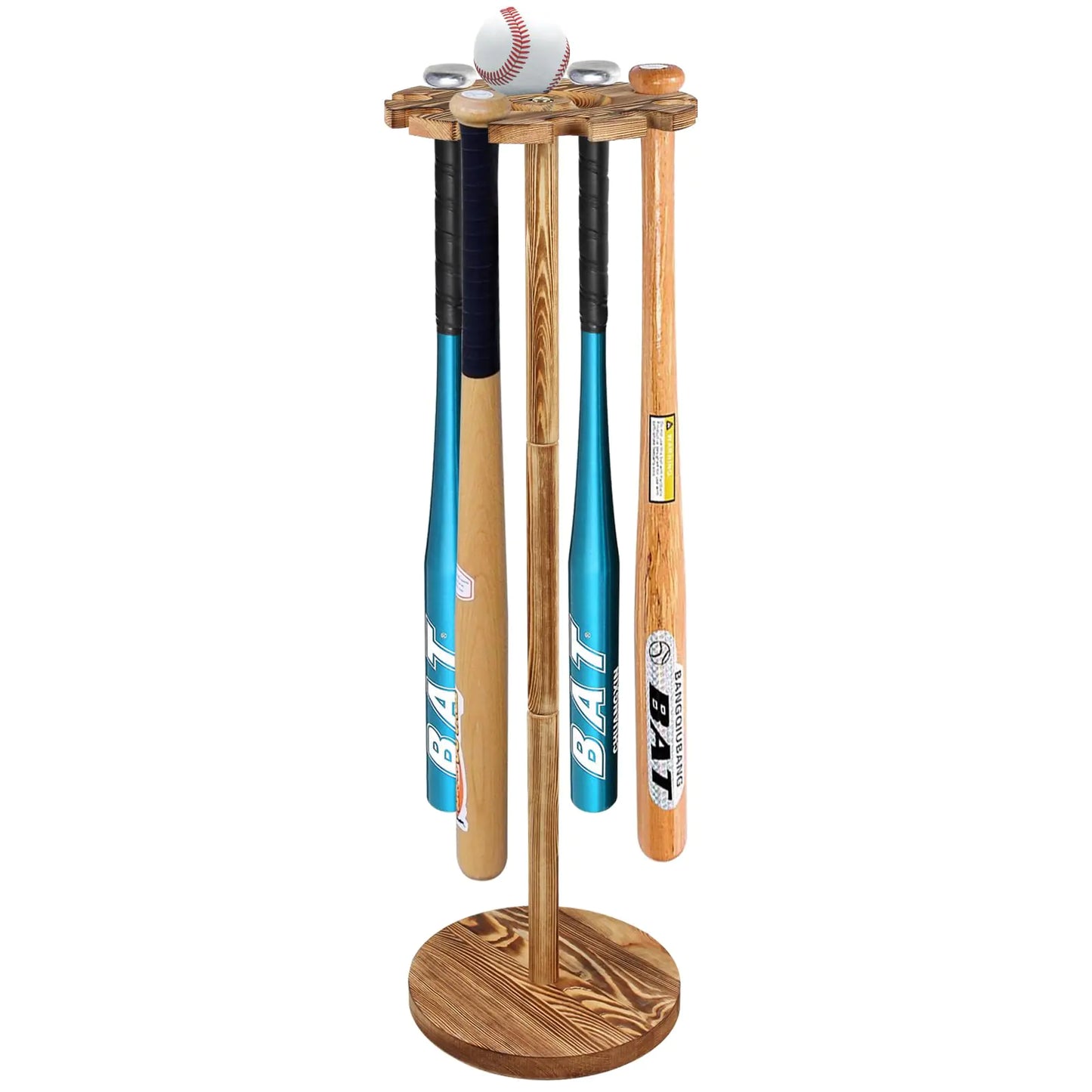 Baseball Bat Holder and Ball Display Shelf Baseball Bat Stand Shelf RackBaseball Bat Storage OrganizerHolder 10 Bats By Wood