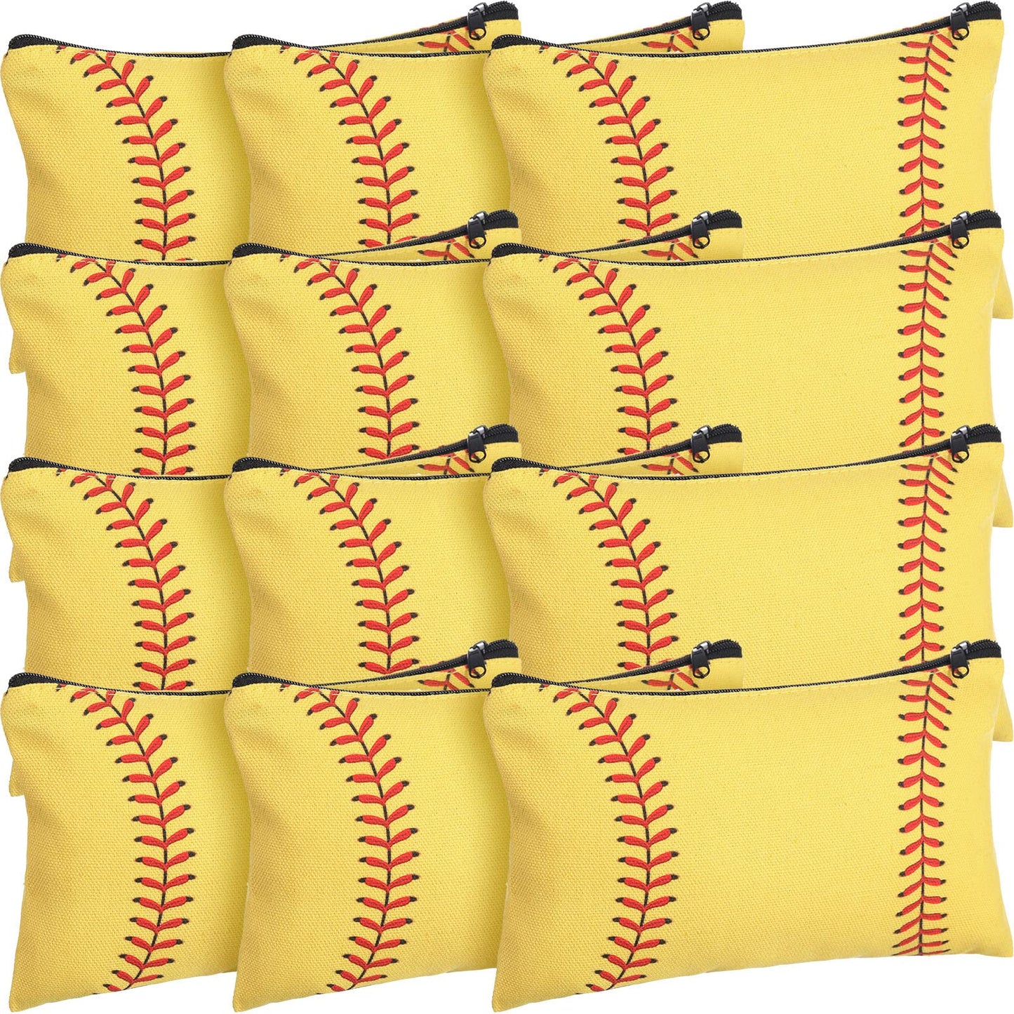 Softball Makeup Bags – 20-Pack Bulk Cosmetic Pouches for Softball Team Gifts & Party Favors