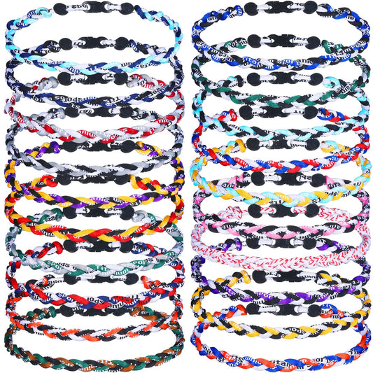 Baseball Braided Rope Necklaces – 20-Pack for Teams & Fans (18")